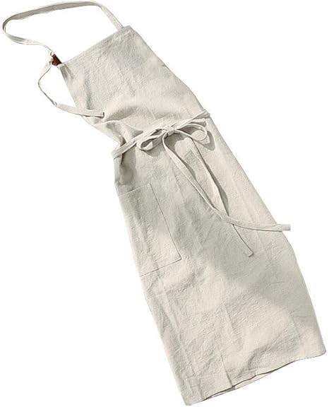 Amazon Anyasun エプロン リネン レディース メンズ シンプル ナチュラル 北欧 無地 前掛け ロング丈 カフェレストラン ワークエプロン 男女兼用 親子エプロン ベージュ エプロン オンライン通販