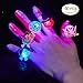 BUDI 50Pc Halloween Party Favors LED Finger Lights For Kids and Adults LED Rings with Halloween Gift Package Treats Bags Light Up Toys Rings Party Decorations Assorted Style Pack of 50