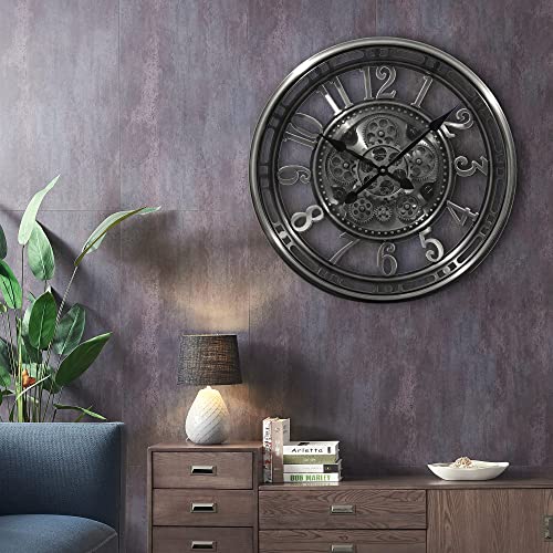 INFINITY TIME 20 Inch Moving Gear Wall Clock Modern,Vintage Industrial