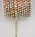 10 Yard Crystal AB Rhinestone Close Chain Clear Trim Sewing Craft (Gold, 4mm)
