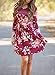 ZESICA Women's Long Sleeve Floral Print Pleated Casual Swing Tunic T-shirt Dresses