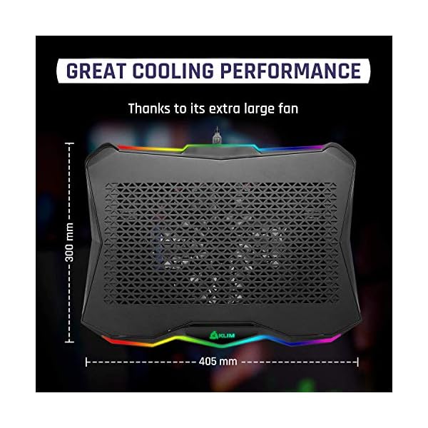 KLIM-Rainbow-Laptop-Cooling-Stand-with-RGB-backlighting-11-19-Gaming-Laptop-Cooling-Pad-For-Desk-USB-Powered-Fan-with-metal-grid-Stable-And-Silent-Compatible-Mac-And-PS4-NEW-2021 KLIM Rainbow + Laptop Cooling Stand with RGB backlighting + 11" - 19" + Gaming Laptop Cooling Pad For Desk + USB Powered Fan with metal grid + Stable And Silent + Compatible Mac And PS4 + NEW 2022