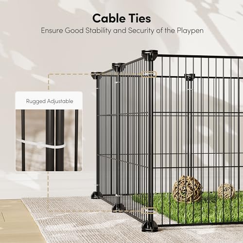 Tespo Pet Playpen, Small Animal Cage Indoor Portable Metal Wire Yd