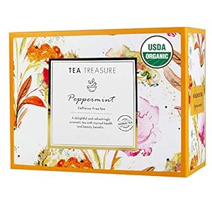 Tea Treasure Peppermint Herbal Infusion Antioxidants Rich Refreshing Tea, 18 Count