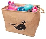 California Home Goods Toy Chest Basket Storage Bin, Playroom Toy Organizer for Babys and Childrens Toys, Jute Baskets, Whale