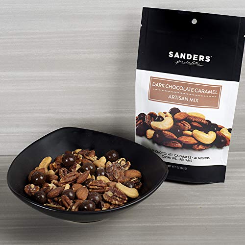 Sanders Artisan Mix Dark Chocolate Caramel Gourmet Trail Mix, Super Premium Chocolate Covered