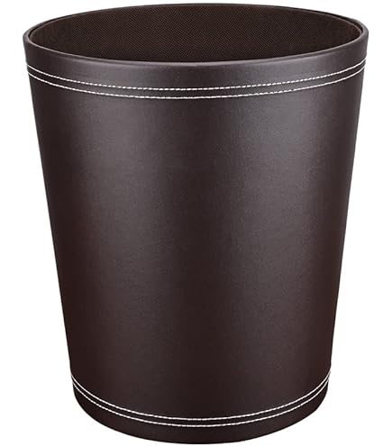 Happimess HPM1100B Cecil Modern - Cesta De Basura Cilíndrica De Mimbre Natural De 4.13 Galones, Color Natural/plateado Para El Hogar, Baño, Sala De Estar, Oficina, Dormitorio, Cocina