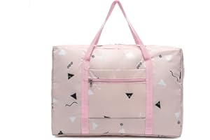 Fanwill Frontier Spirit Airlines Personal Item Bag 18x14x8 Inches Foldable Travel Duffels Underseat Tote Carry on Luggage Overnight Bags for Women and Men Geometry Pink)