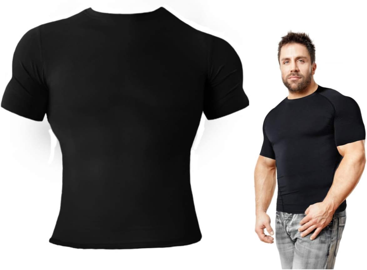 Copper Compression Short Sleeve Mens Recovery T-Shirt Support Fit for Men