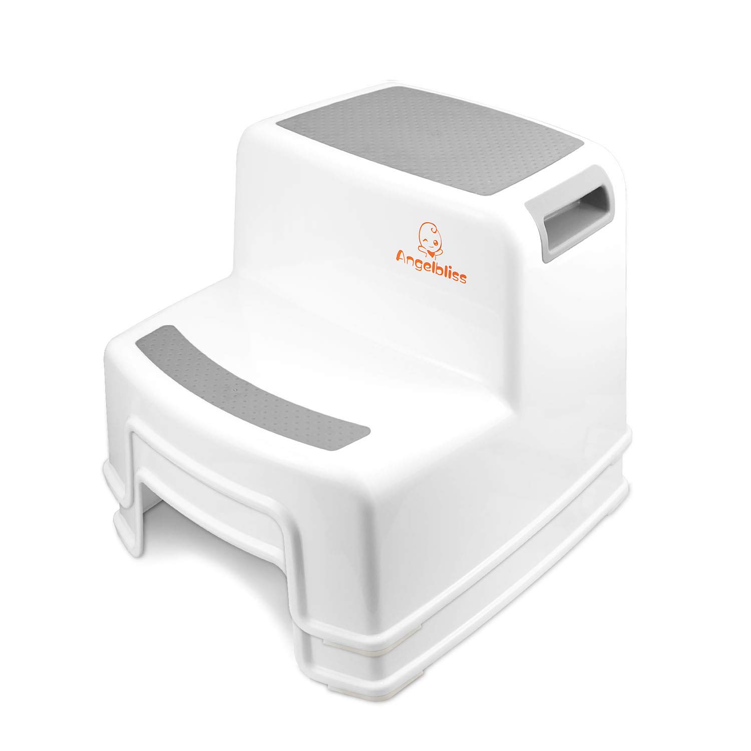 Angelbliss Dual Height 2 Step Stool for Kids, Versatile Toddler Stool with Anti-Slip Soft-Grips and Safety Anti-Slip Pads, Potty Training Stool for Bathroom, Kitchen(Gray 2 Pack) (Grey-2) : Baby