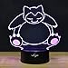 3D Illusion Led Lamps Snorlax 7 Colors Touch Switch Table Desk Lamp for Home Office Children Room Theme Decoration and Kiddie Kids Children Family Holiday Gift