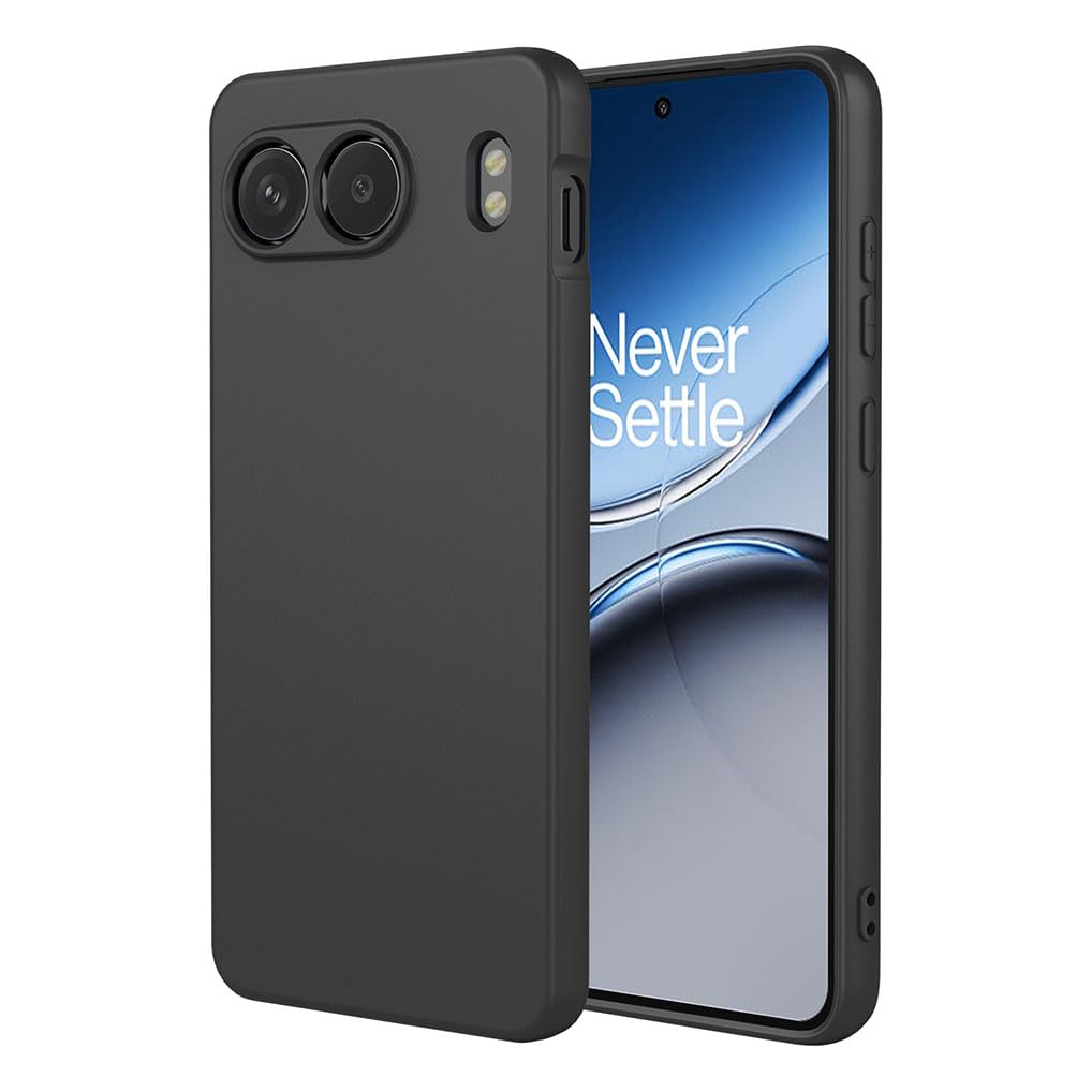 SEAHAI Case for OnePlus Nord 4 5G, Ultra Thin Silky-Soft Touch Soft Liquid Silicone Phone Cover with Shockproof Airbag Design, Premium TPU Bumper Fashion Case - Black