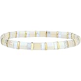 KELITCH Women Pearl Bead Stackable Stretch Bracelets Women Handmade Friendship Bracelets
