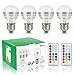 NetBoat E26/E27 LED Bulbs, 3W,RGBW,20 Watts Equivalent,Colors Changing,180° Beam Angle,300LM,Mood Ambiance LED Lamp Dimmable with IR Remote Control,4-Pack