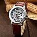 AMPM24 Fashion Men's Skeleton Automatic Mechanical Date Brown Leather Wrist Watch PMW044