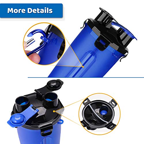 NINEMAX 2-in-1 Dog Water Bottle with Collapsible Dog Bowls,Portable Dog Food Container and Water Dispenser for Traveling… - Image 4