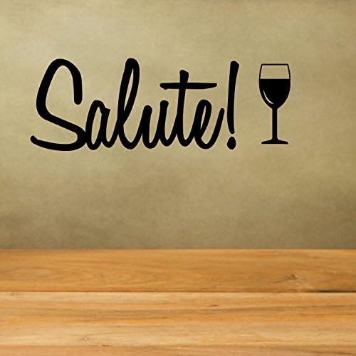 Decal the Walls Salute with Wine Glass Wall Decal, Black