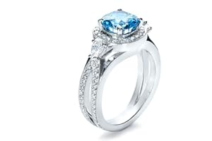 Solitaire Blue Stone Ring Fashion Jewelry Anniversary Present for Mom Grandma Graceful Women Acc Rings Nice Processing