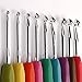 StaiBC 9 Colorful TPR Soft Plastic Handle Aluminum Knitting Knit Crochet Hooks Needles