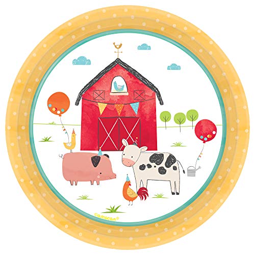 Barnyard Birthday Round Plates