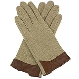 Alpine Swiss Womens Wool & Leather Trim Touch Screen Fashion Gloves