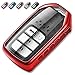 QIAOBA Smart Premium TPU Fall Car Key Soft Plating Protection Shell Case Cover,Key Fob Case for Accord Civic CRV Pilot Odyssey (Red)