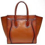 TOP-BAG Women Ladies' Genuine Leather Tote Satchel Shoulder Handbag, Model A-G