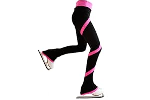 JoyCan Girls Figure Skating Pants Striped with Diamond Wool for for Child and Adlt to Wear While Skating
