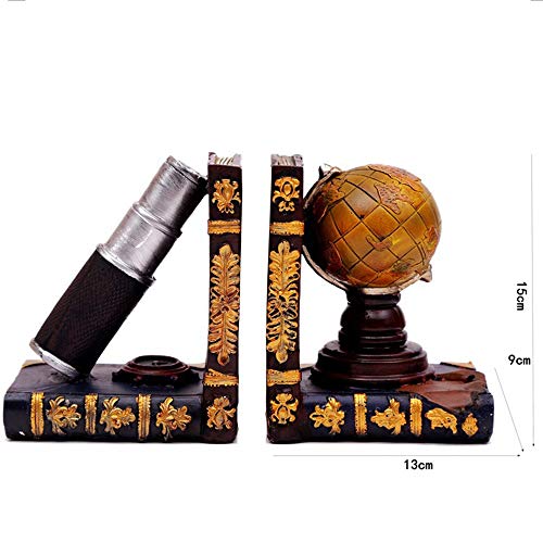 MQW American Style Resin Globe Instrument Bookend Magazine Shelf Living Room TV Cabinet Bedroom Hotel Cafe Bookstore Desktop Decoration 26 9 15CM Delicate and Beautiful