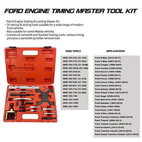 Highking Tool Engine Camshaft Alignment Timing Tool Kit CrankShaft Locking Tool for Mazda Ford