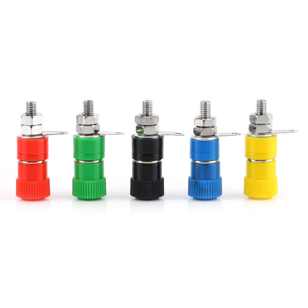 20pcs Binding Post Connector Speaker Terminal 5 Colors Jack Terminal Binding for 4mm Banana Plug Connectors