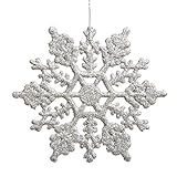 Vickerman 4" Silver Glitter Snowflake Ornament Set