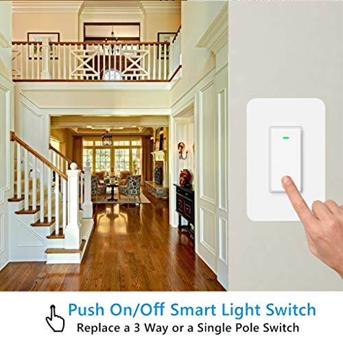 3 Way Smart Wi-Fi Light Switch, Individual 3 Way Switch(only one needed),Compatible with Alexa Google Assistant & IFTTT,Remote Control, Timing Function No Hub Required(1-Pack)