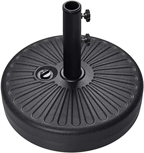 Amazon Com Ezone Fillable Plastic Patio Umbrella Stand Pole Holder For Outdoor Umbrella Base Lawn Garden Black Garden Outdoor