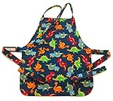 Handmade Toddler/Boy Apron, by DesignsByDowning (Navy Dinosaurs)