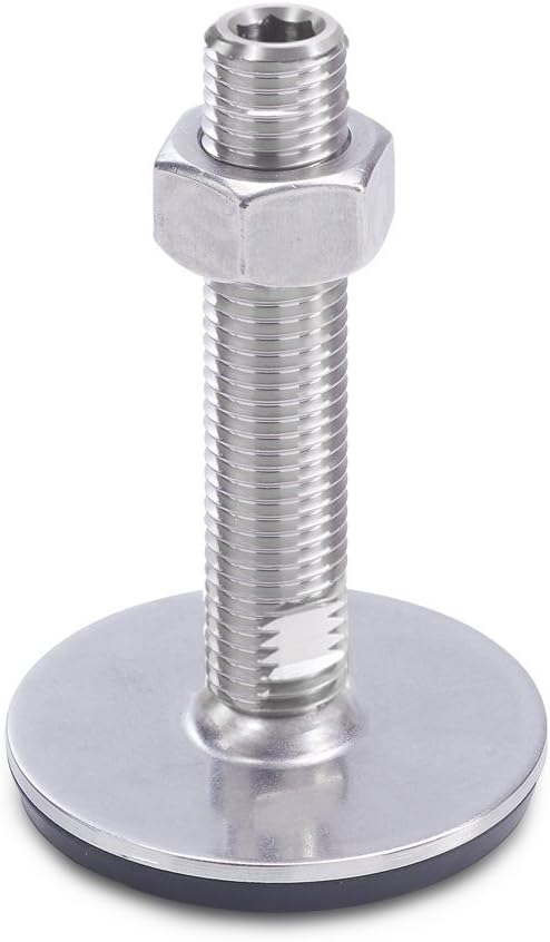 Ganter Normelemente GN 41-80-M16-125-D3-UK 41-80-M16-125-D3-UK-Stainless Steel Adjustable Feet, Silver, Gewinde d2: M16X100