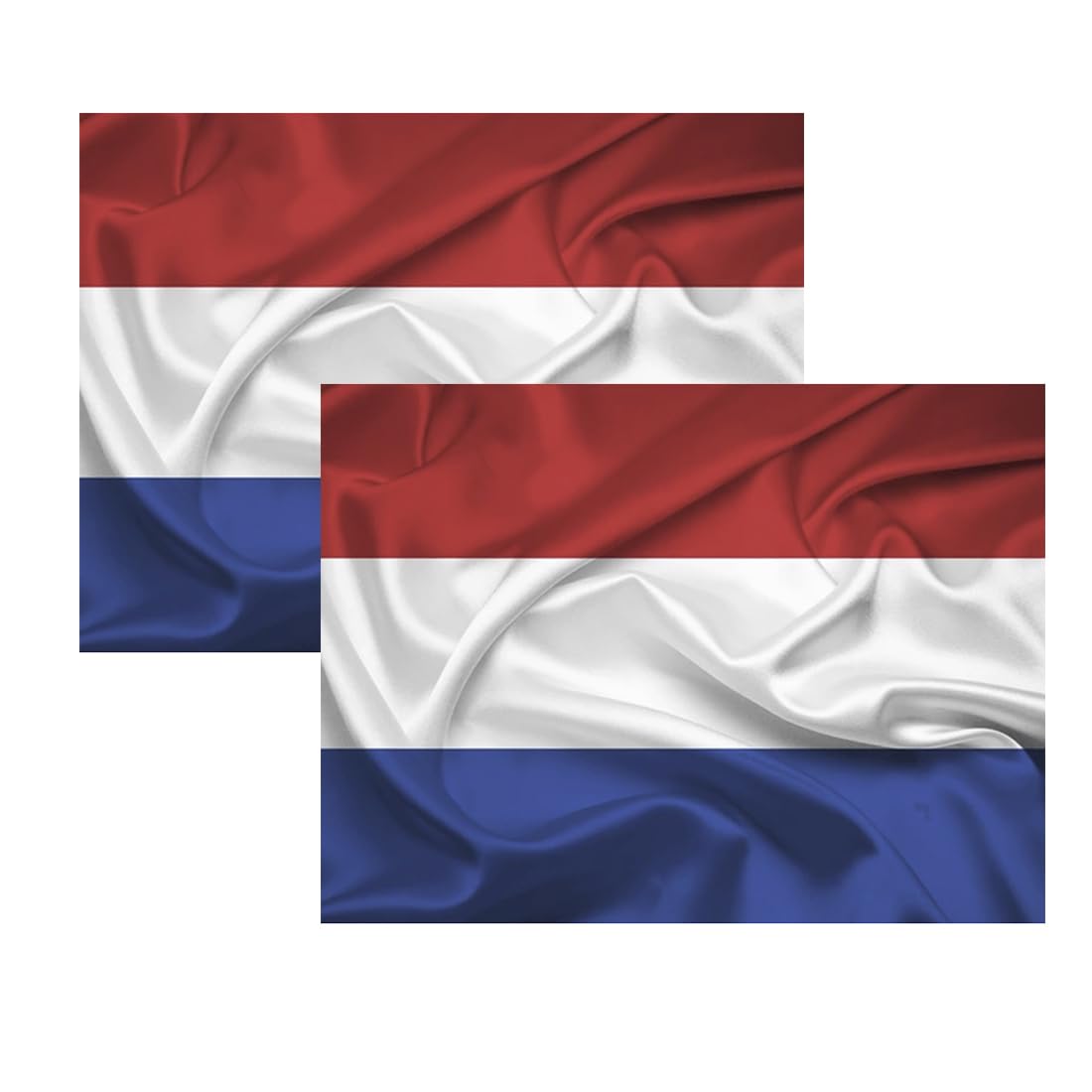 2 x Holland Flag, 90 cm x 150 cm, Large Flag with Pole Loop and Cords for Holding, Light Flag, Flag for Sports, Football, Events, Buildings, (2 x Holland)