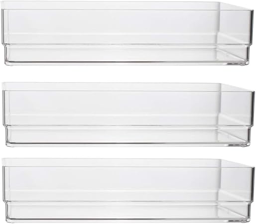 Amazon Com Clear Plastic Drawer Organizers 9 X 6 X 2 L Set Of