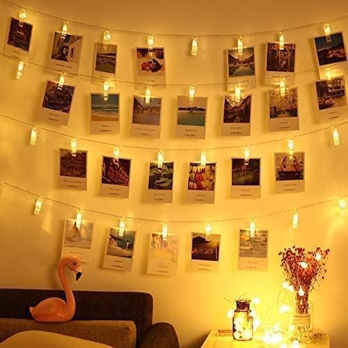 String Lights - Magnoloran 20 Photo Clip String Lights LED Battery Operated Fairy Twinkle Lights for Hanging Pictures,Home Wall Halloween Thanksgiving Christmas Party Wedding Festival Indoor Outdoor Decor