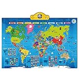 Interactive Talking World Map for Kids TG661 - Push, Learn and Discover Over 1000 Facts About Our World - Ideal Interactive Learning Toy Gift for Boys & Girls Aged 5,6,7,8,9,10 - by ThinkGizmos