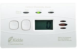 Kidde C3010D Worry-Free Carbon Monoxide Alarm with Digital Display and 10 Year Sealed Battery
