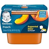Gerber Purees 1st Foods Peach Tubs, 2 Count per pack, 4 Ounce, Pack of 8