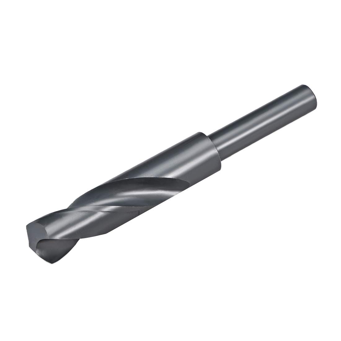 sourcing map Reduced Shank Drill Bit 19.5mm High Speed Steel HSS 6542 Black Oxide with 1/2 Inch Straight Shank