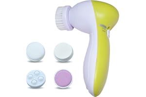 5 In 1 Electric Face Brush Facial Cleansing Handheld Washing Device Battery Powered Makeup Removal Cleaner Tool