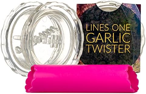 LinesOne Garlic Twister Press Crusher Mincer + Silicone Garlic Peeler Tube Set, Garlic Twist Hand Presser Crusher Ginger Squeezer Slicer Masher Kitchen Tool Set