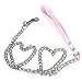 Goliton Dog Leash, Metal Pet Leash with Comfortable PU Leather Handle for Small and Medium Size Dogs 4 FT (Pink)