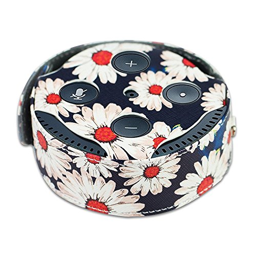 Click Here to See More Images Echo Dot Case (Fits Echo Dot 2nd Generation Only) PU Leather Protective Cover(Elegant Daisy)