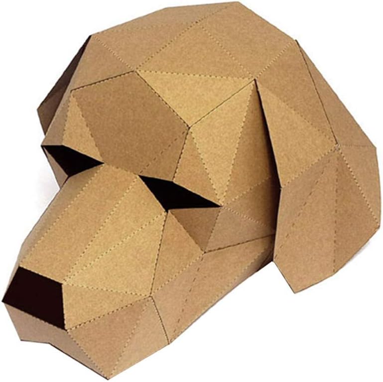 Solovley 3D Pre-Cut and Folds-Prepared Paper Kit Adults and Teens for White Cat, Monkey, Labrador, Gorilla, Panda, Choose from 5 Models (B)