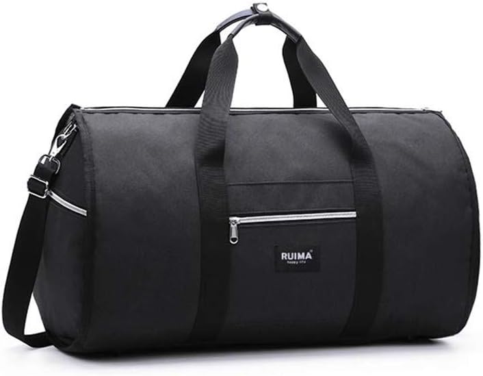 Travel Duffle Bag, Leisure Travel Duffel Canvas Luggage Overnight Weekend Handbag Foldable Sport Gym Garment Suit Bag Carry on Shoulder Tote Bag Holdall Luggage Bags (Color : Black)