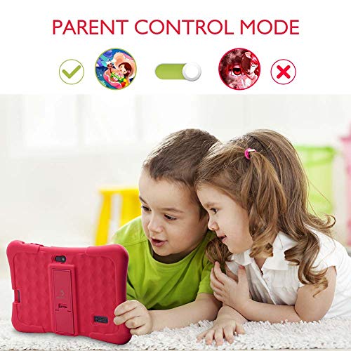 Dragon Touch Y88X Plus Kids Tablet 16 GB 2019 Edition, 7 inch HD IPS Display Touchscreen Kidoz Pre-Installed with All-New Disney Content - Red